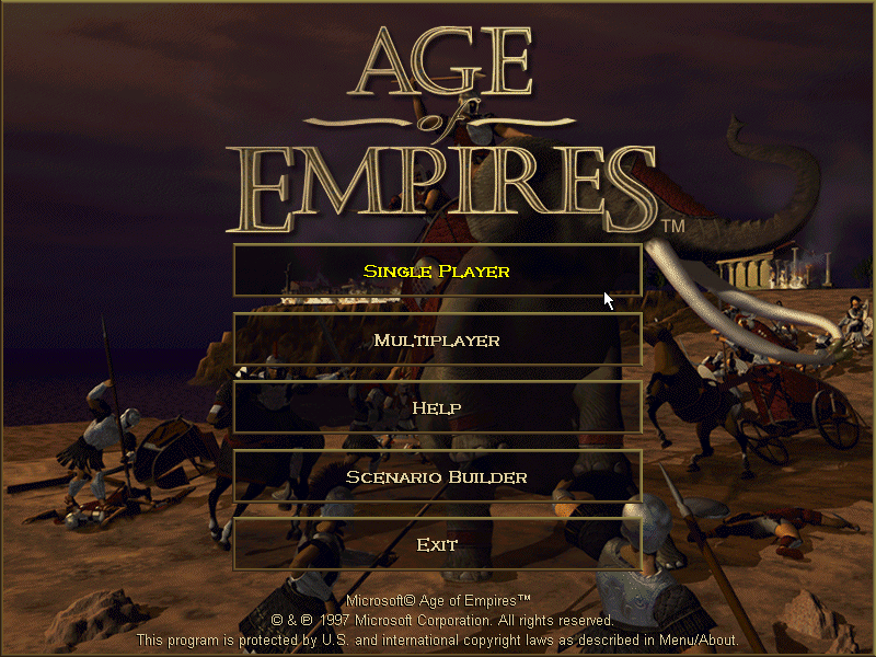 Age of Empires Gold Edition - Menu